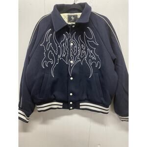 Darc Sport Wolves Club Letterman Thick Jacket Size Large Blue New With Tags